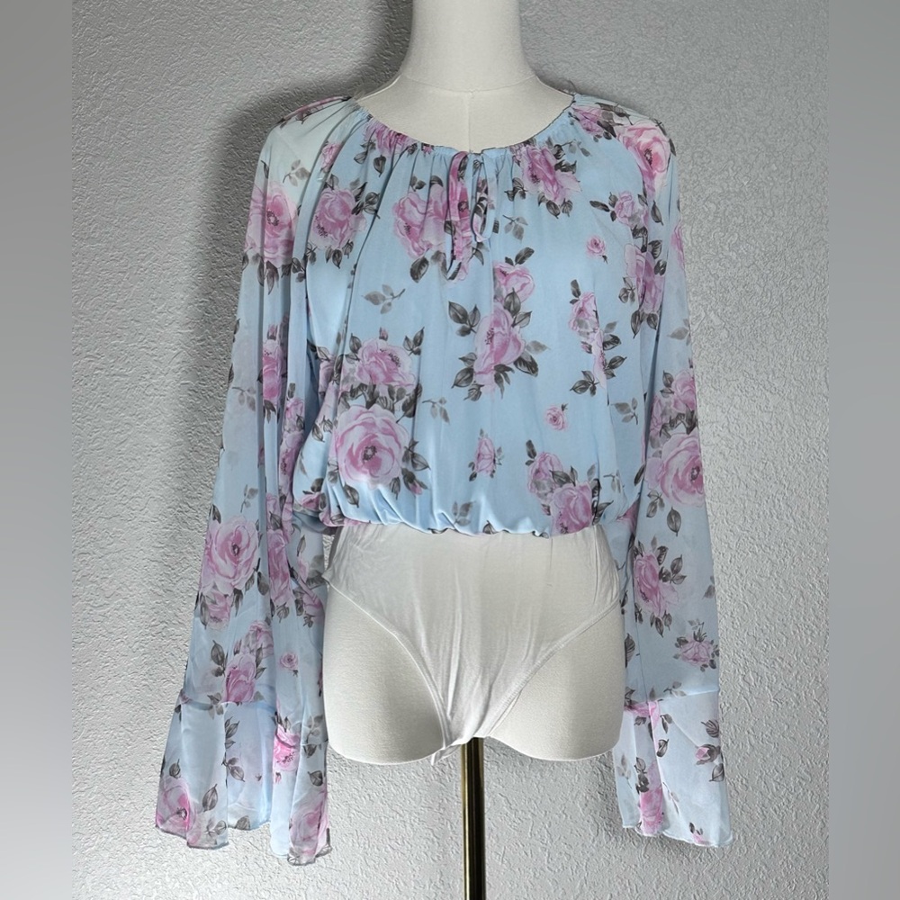 NWOT Peach Love California Floral Body Suit